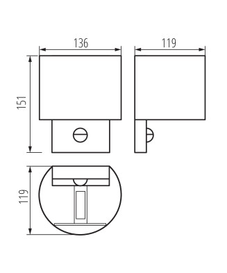 Kanlux 28995 REKA PIR EL 7W-L-GR nástenné svietidlo so senzorom 4000K IP54