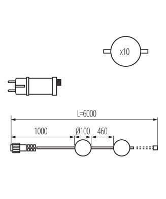 Kanlux 38031 STONO MILK GRL 6M LED svetelná girlanda LED10W IP67