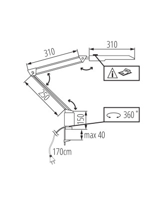 Kanlux 27603 HERON II LED W kancelárska lampa LED 4,8W 430lm 4000K