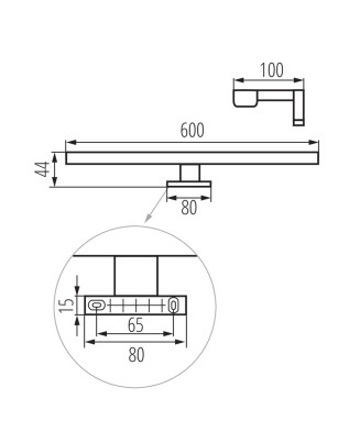 Kanlux 34933 ASTIM IP44 12W-NW-B LEDsvietidlo na skrinku 4000K
