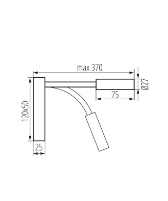Kanlux 32522 TONIL II LED B nástenné svietidlo LED 3,3W 3000K