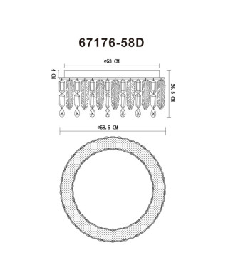 Stropné svietidlo GLOBO 67176-58D KLUNKA LED 58W