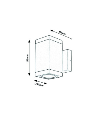 Kanlux 7888 Buffalo vonkajčie nástenné svietidlo GU10 2x MAX 35W IP544