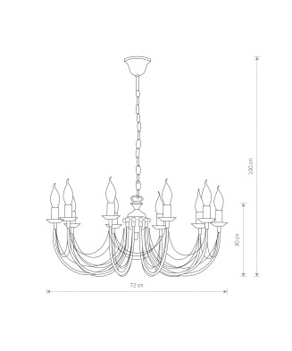 Nowodvorski ARES 206 závesné svietidlo,luster 10xE14 60W